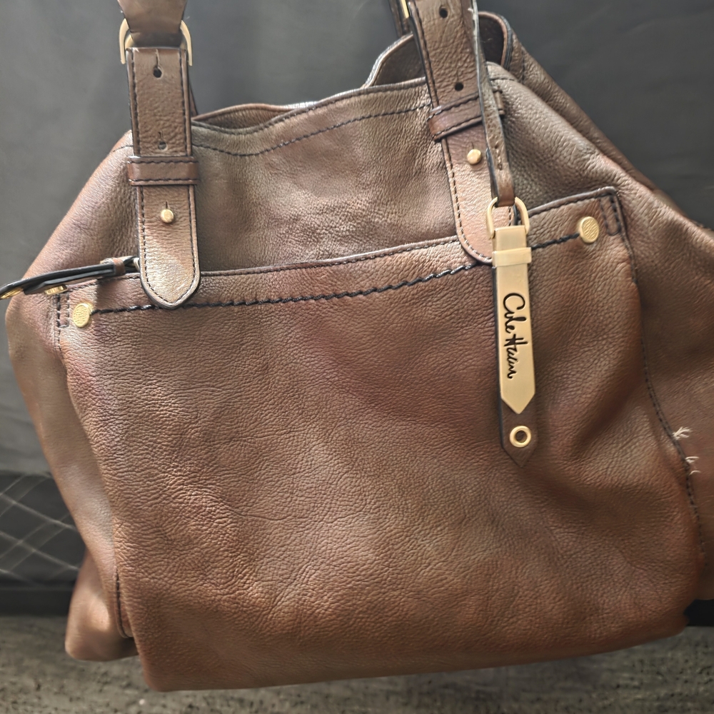 Brown Shoulder Purse/Bag By Designer Cole Haan